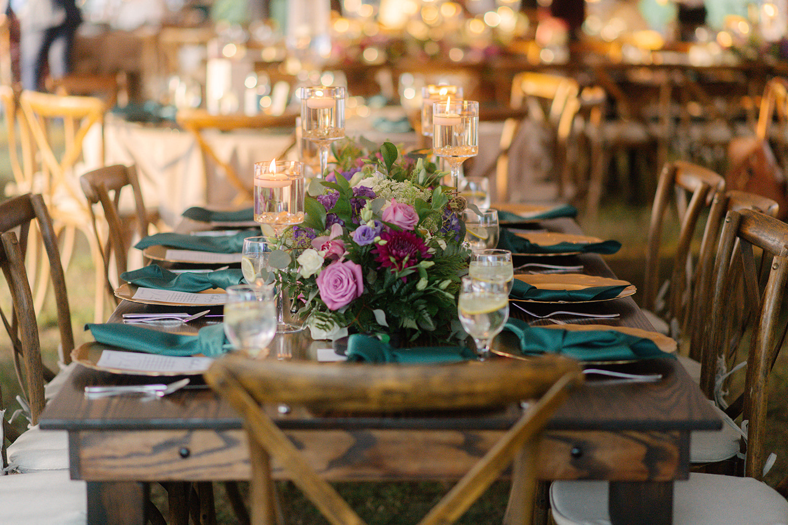 Wedding Reception Table with Florals
