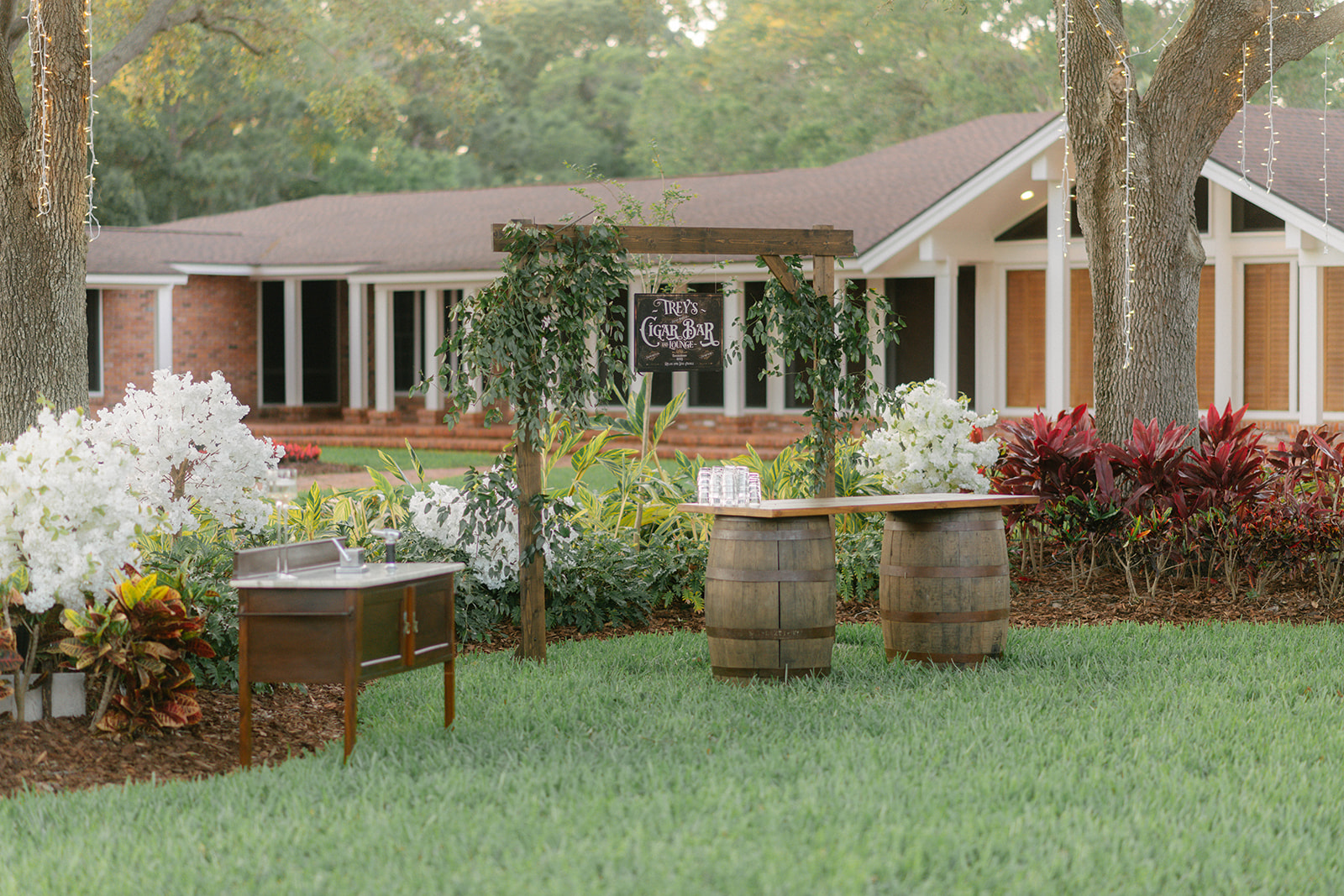 Rustic Cigar Bar with Barrels