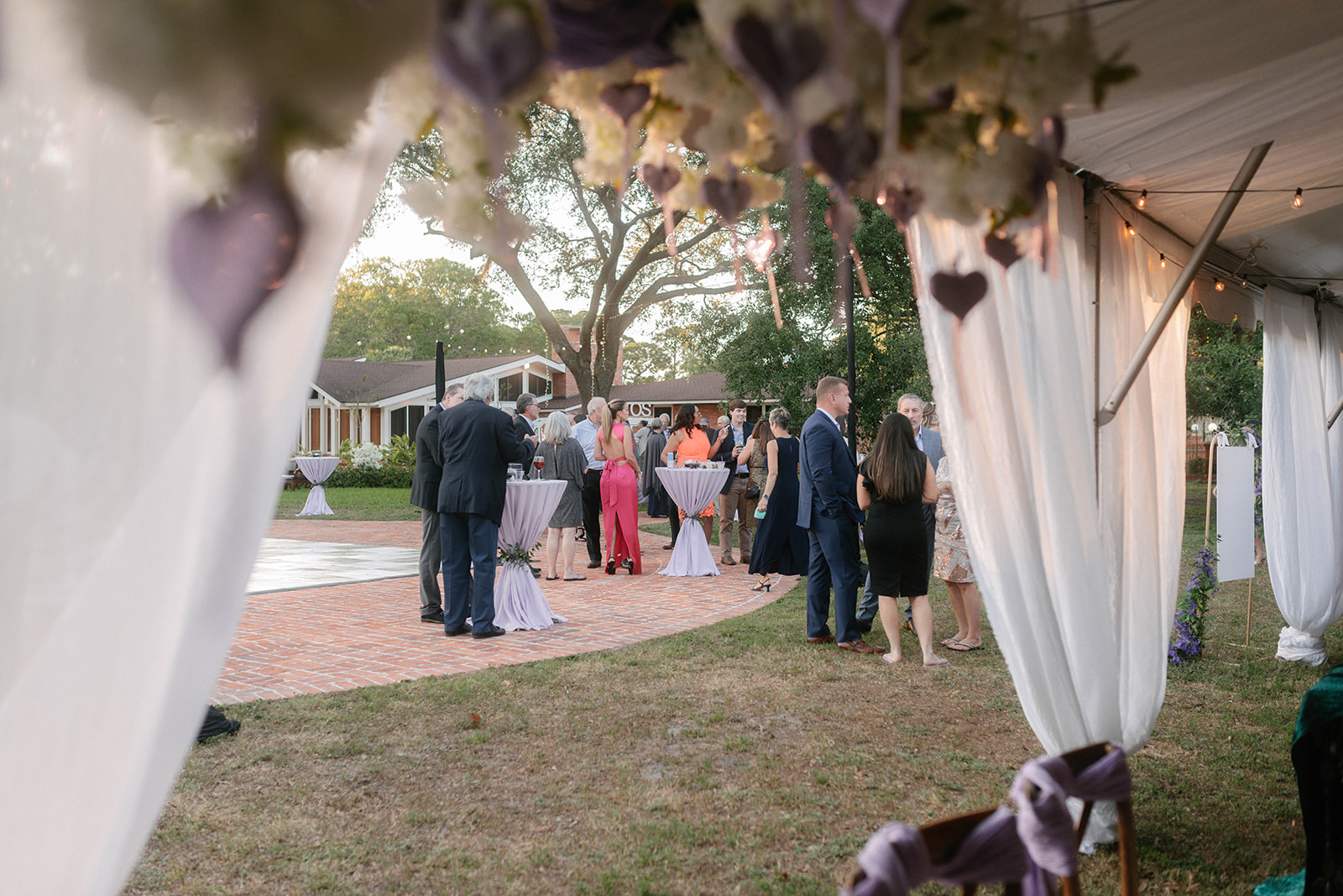 Guests Talking at Outdoor Reception
