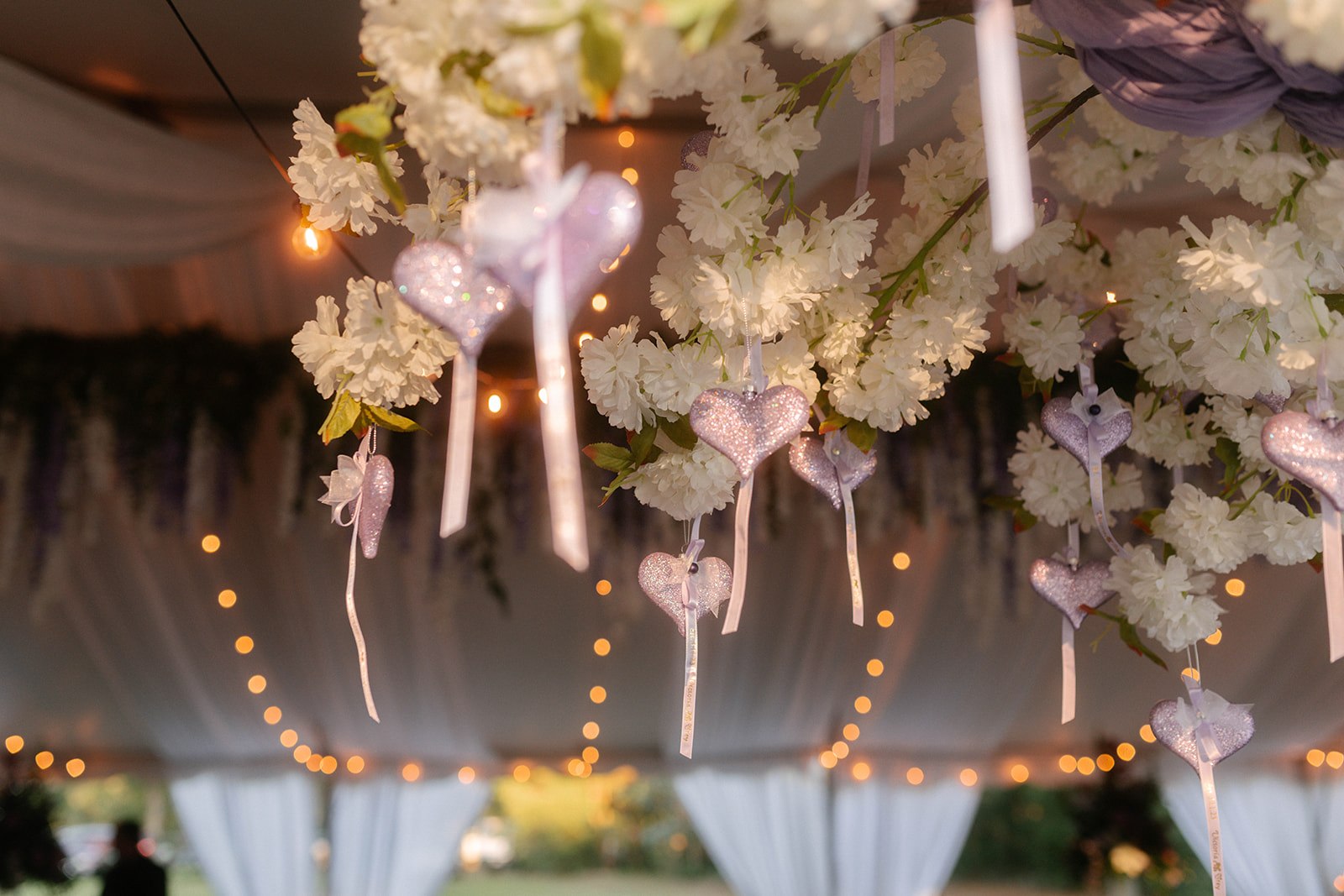 Floral Arrangement with Decorative Hearts