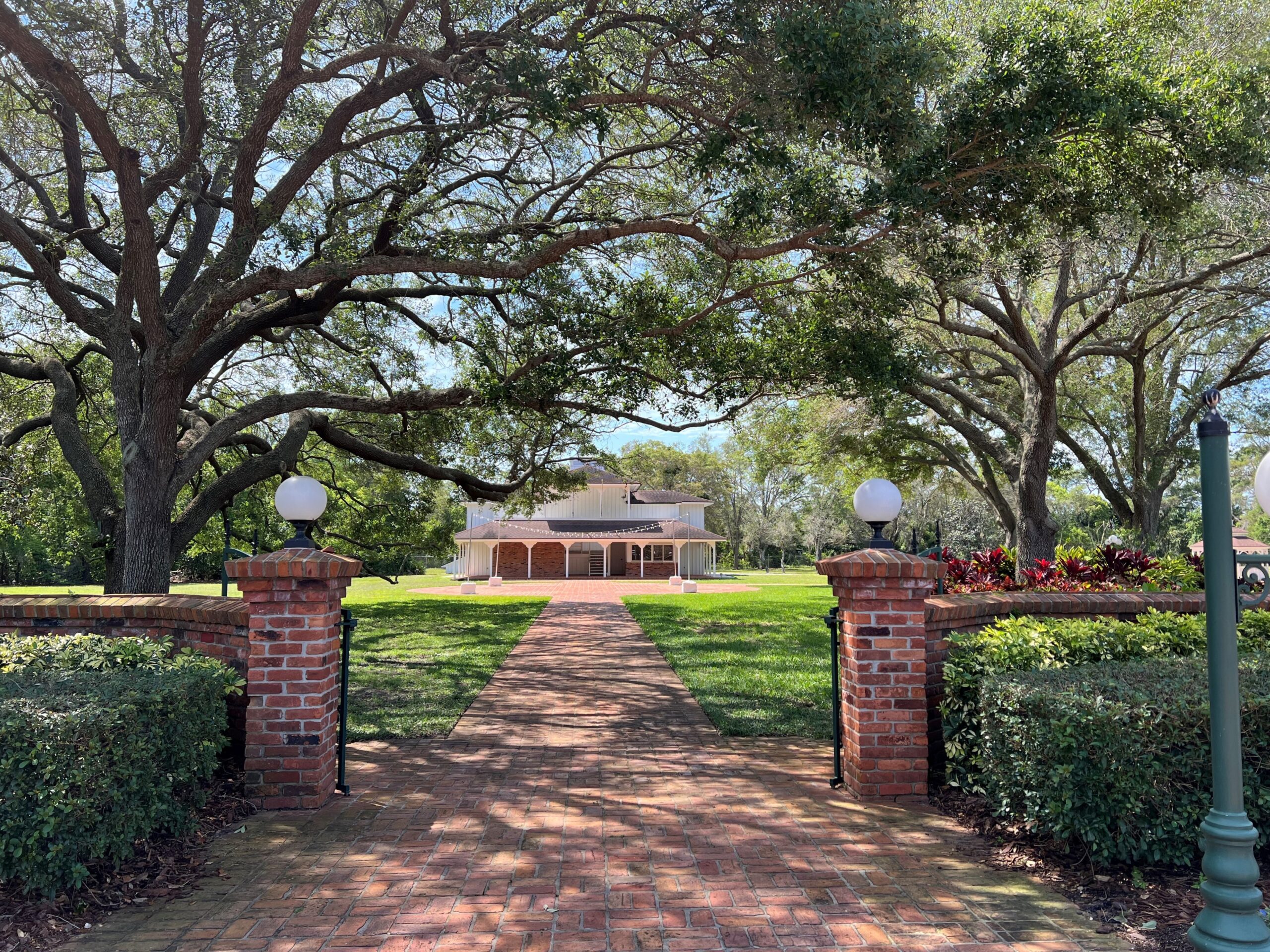 entry brick walkway to the estate