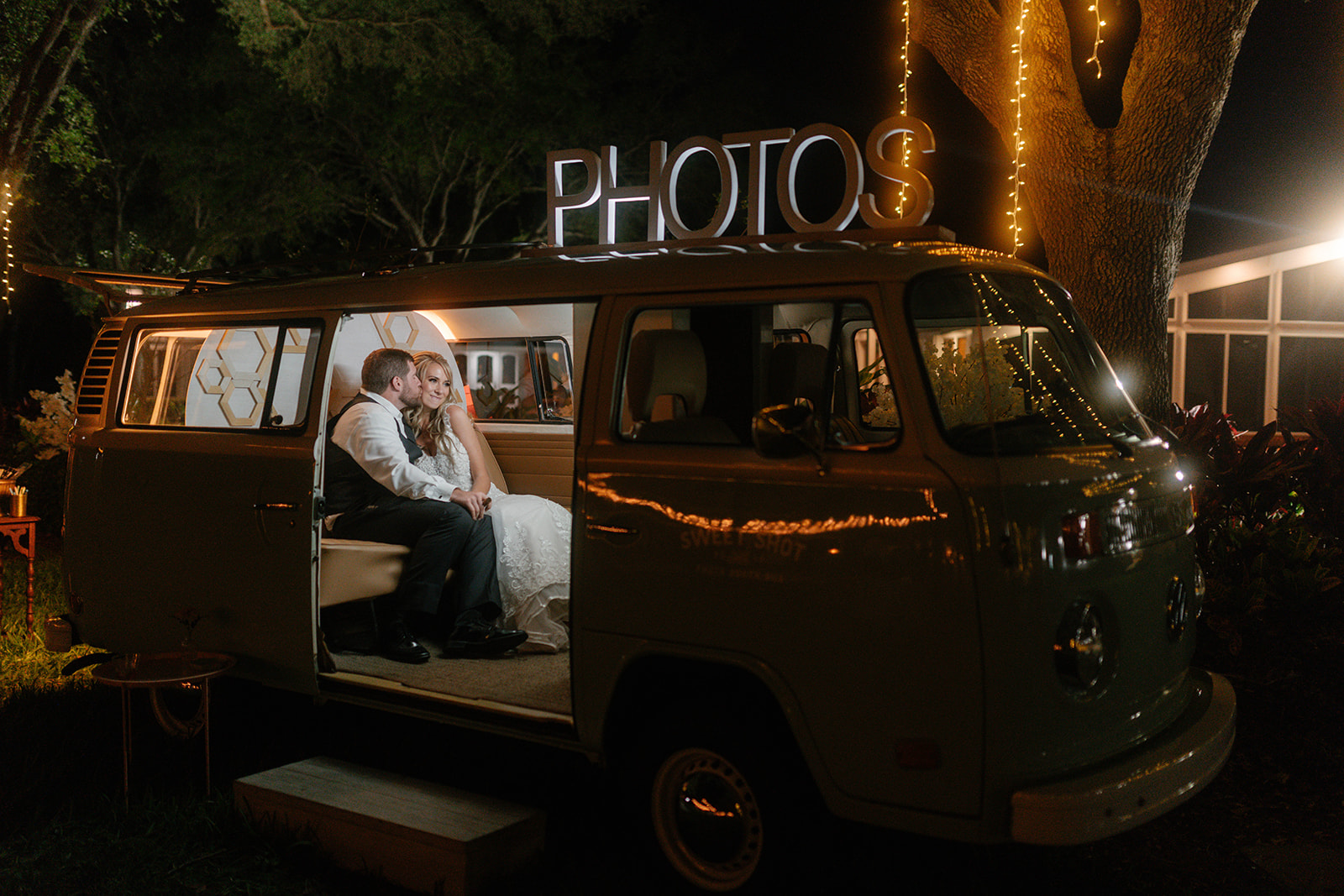 Photo Bus with Bride & Groom Inside