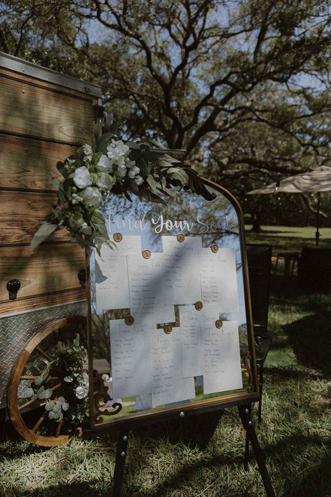 Mirror Wedding Seating Display
