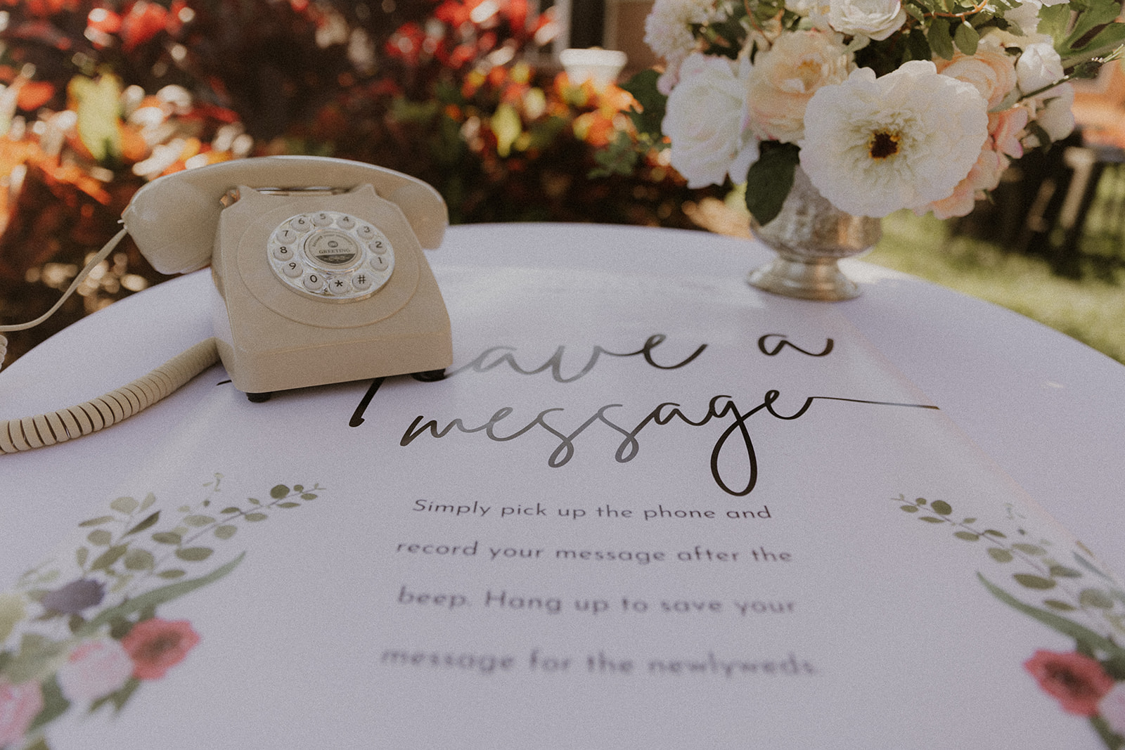 Phone Recording Table at Wedding Reception