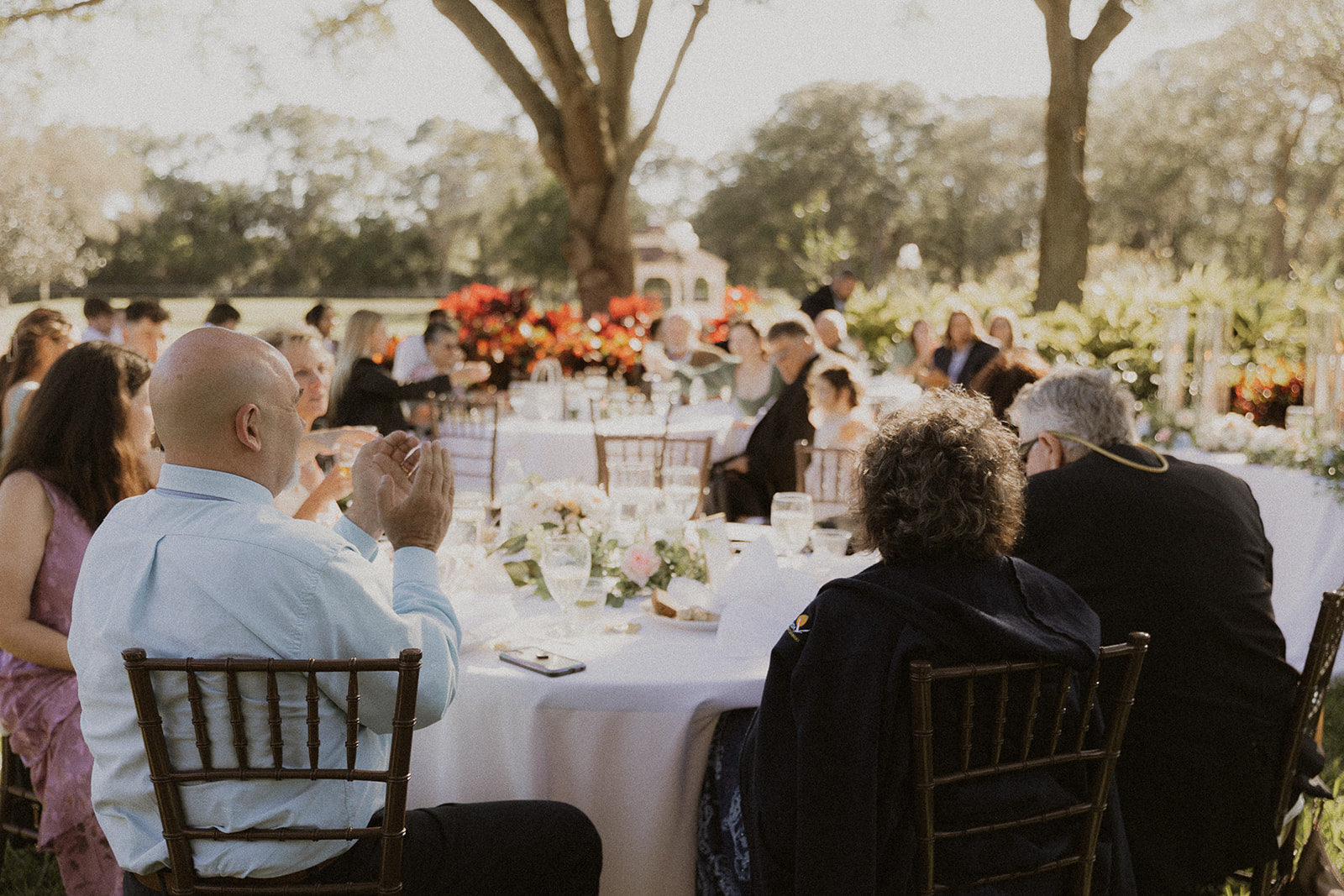 Guests at an Outdoor Wedding Reception